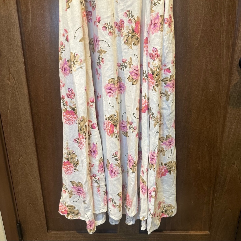 ForCynthia Floral Linen Blend Dress - Pink and white - Picture 6 of 7